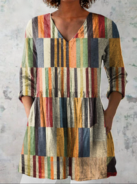 Chloe™ | Tunika-Bluse im Patchwork-Muster