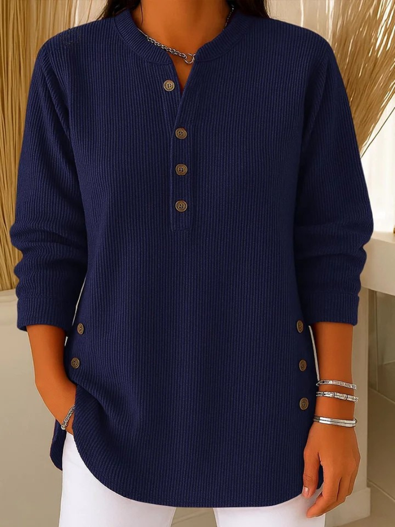 Neva Tunika mit Henley-Ausschnitt in Marineblau