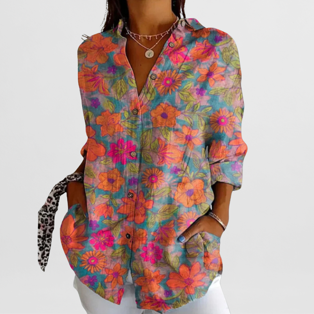 Hilda | Elegante Vintage-Bluse mit Blumenmuster