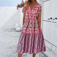 Retro-Traum | Bedrucktes Boho-Kleid