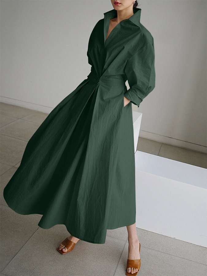 Schwingrock | Boho-Maxikleid mit Kragen