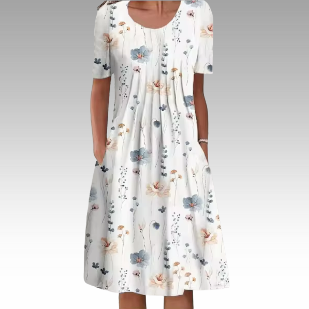Zivablumen | Elegantes Kleid mit Blumenmuster und Bauchabdeckung