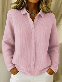 Coralie™ | Strickjacke mit Waffelstruktur und Knopfleiste