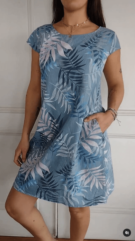 Blumenglück | Baumwollkleid mit Taschen