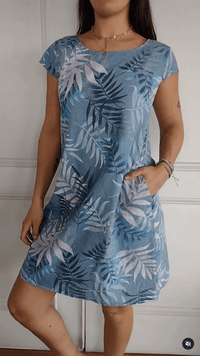 Blumenglück | Baumwollkleid mit Taschen