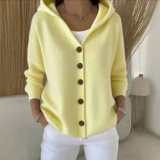 Darienne Cardigan mit Kapuze in Gelb