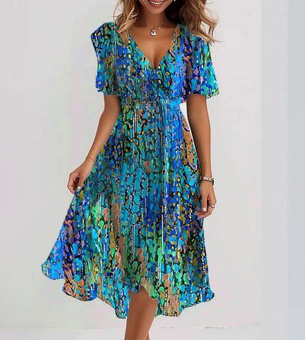 Saphirblau | Luftiges Midikleid
