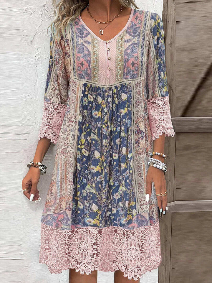 Orlaboho | Boho-Chic Gemustertes Kleid