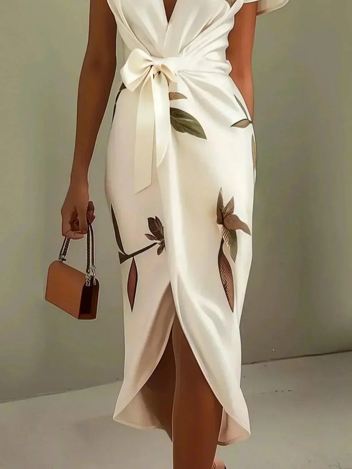 Harper Wickelkleid – Botanik-Print im Detail