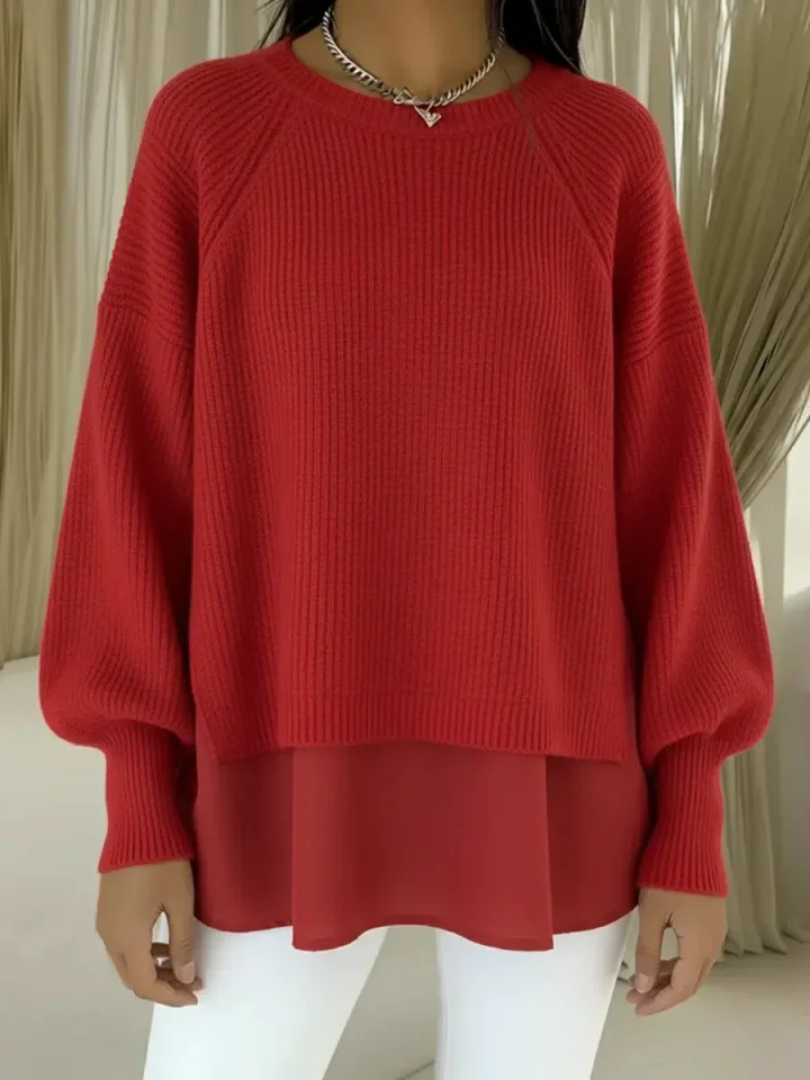 Kestlyn Pullover im Lagen-Look in Rot