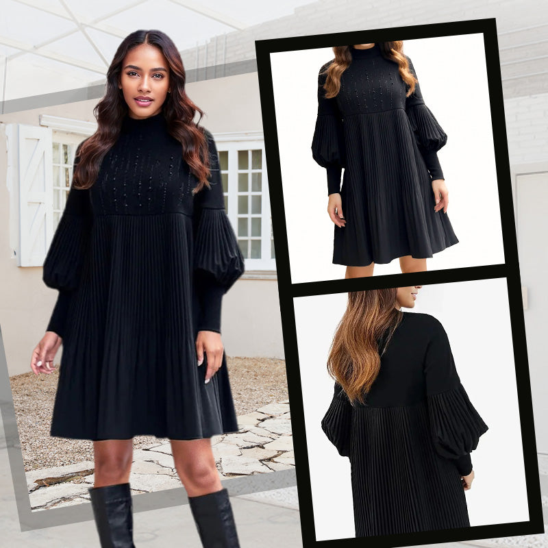 Avelynplissee | Elegantes Plisseekleid mit Laterneärmeln