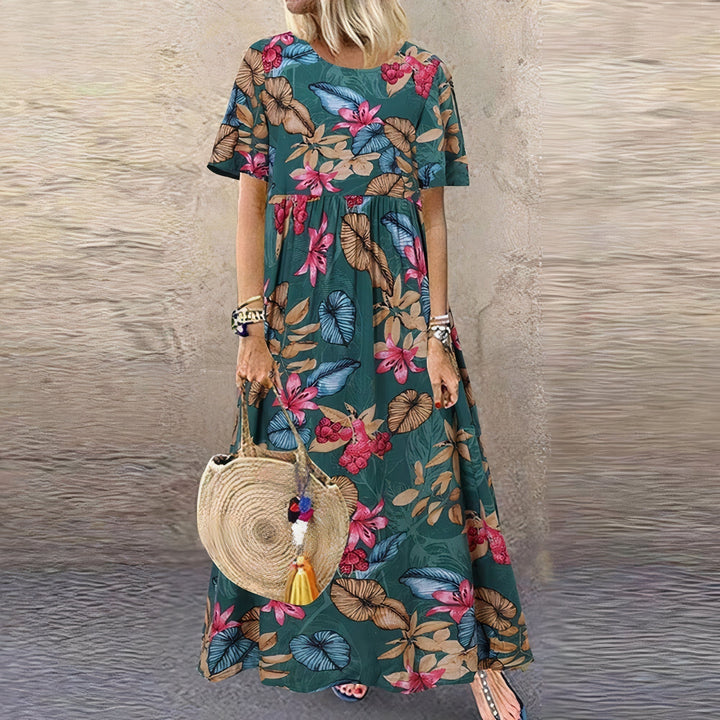 Mondschein | Elegantes Blumen-Maxikleid
