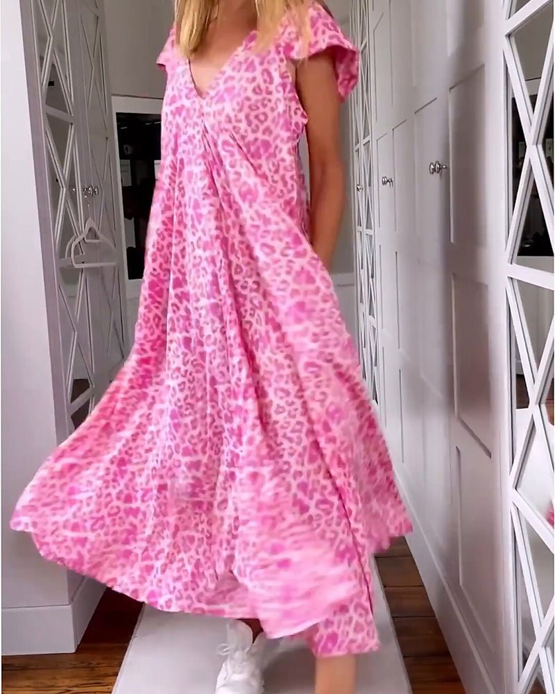 Freigeist | Maxikleid mit V-Ausschnitt und Print