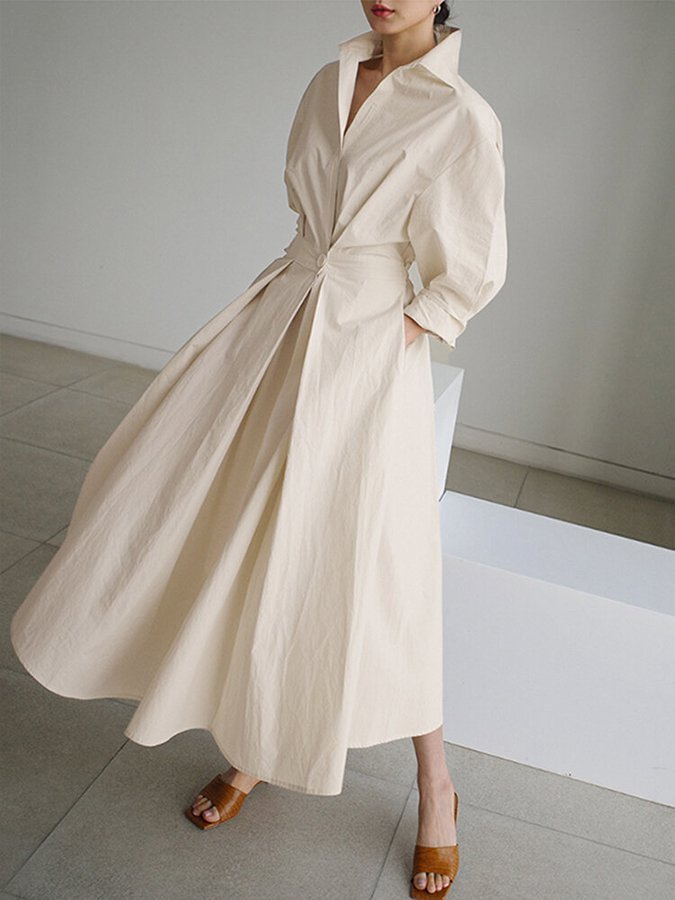 Schwingrock | Boho-Maxikleid mit Kragen