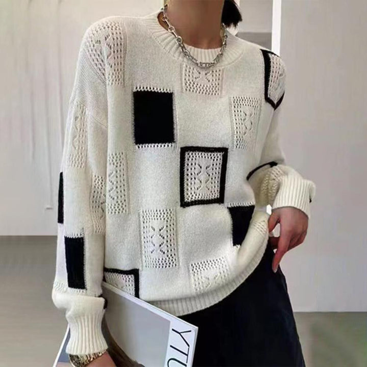 Geometriestrick | Lässiger Pullover