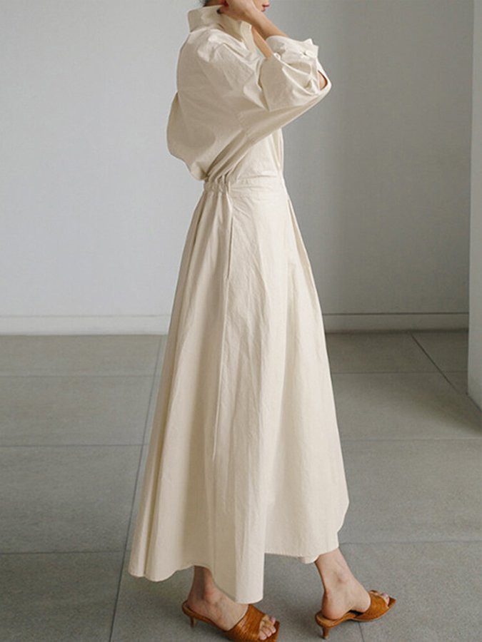 Schwingrock | Boho-Maxikleid mit Kragen