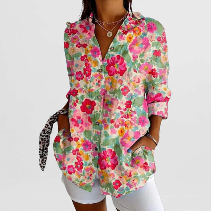 Hilda | Elegante Vintage-Bluse mit Blumenmuster