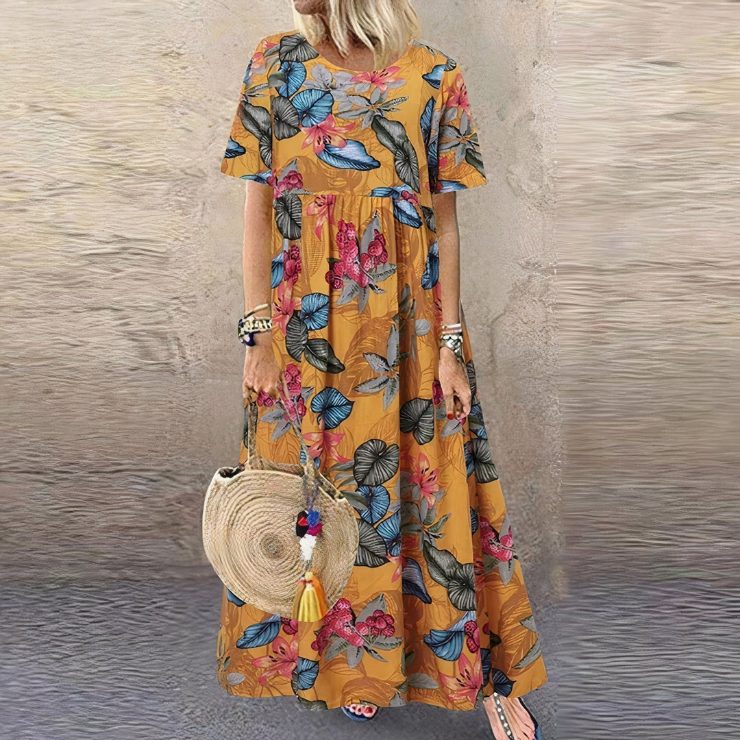 Mondschein | Elegantes Blumen-Maxikleid