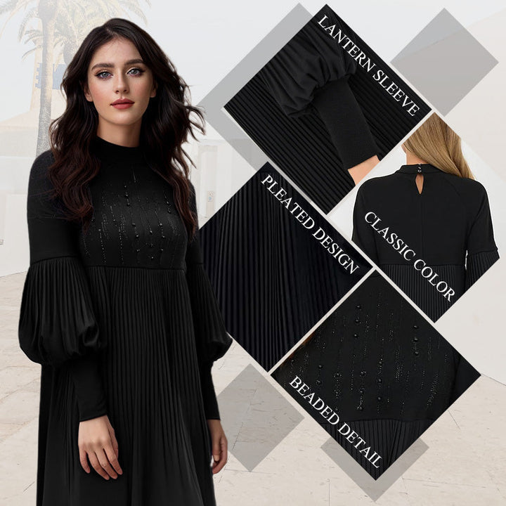 Avelynplissee | Elegantes Plisseekleid mit Laterneärmeln