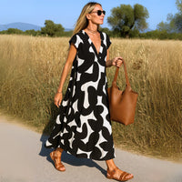 Azuraibiza | Ibiza Style Bequemes und Fließendes Kleid mit V-Ausschnitt