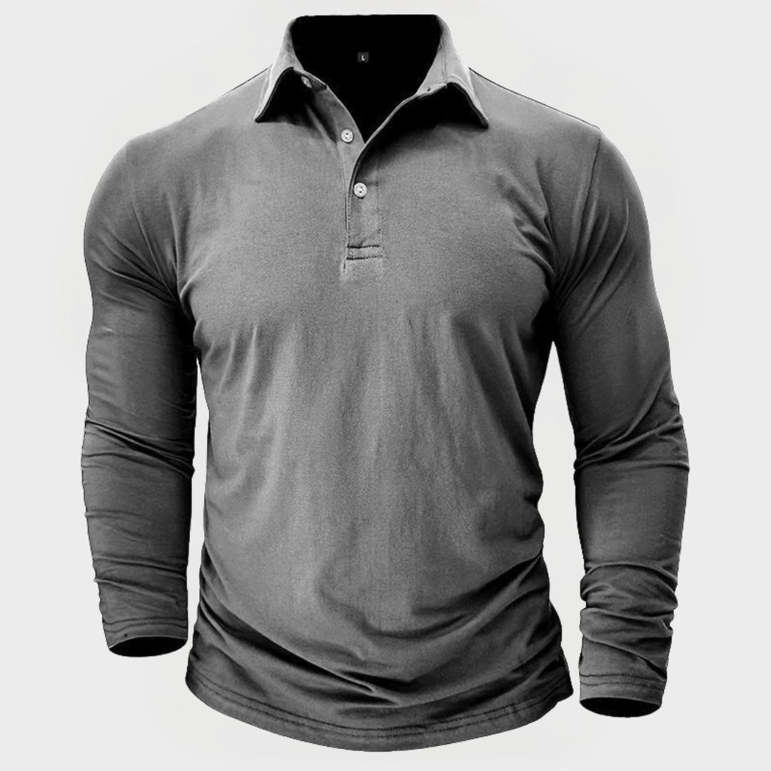 Lorenostil | Langarm-Polo aus Baumwolle