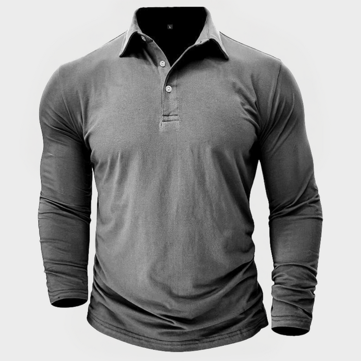 Lorenostil | Langarm-Polo aus Baumwolle