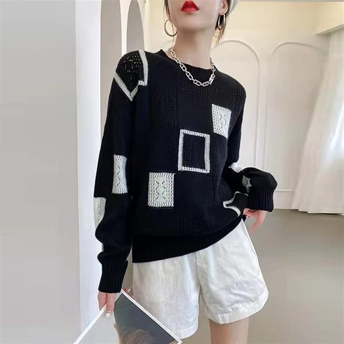 Geometriestrick | Lässiger Pullover