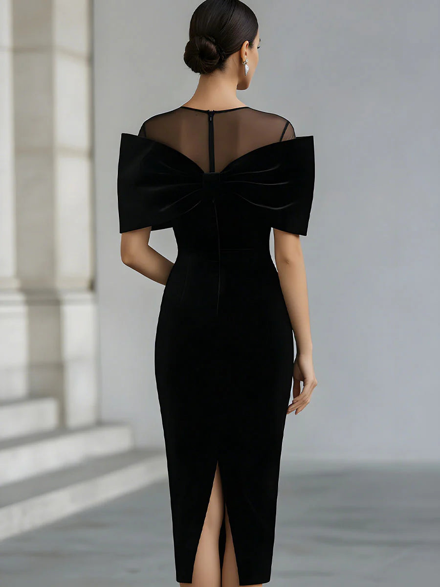 Regina Samt-Midikleid – Samtschleife im Detail