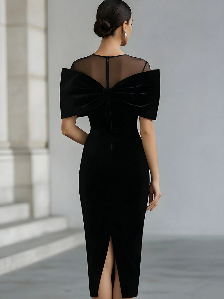Regina Samt-Midikleid – Samtschleife im Detail