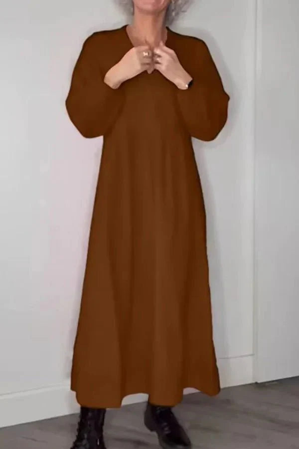 Leinenglück | Leinenkleid mit V-Ausschnitt