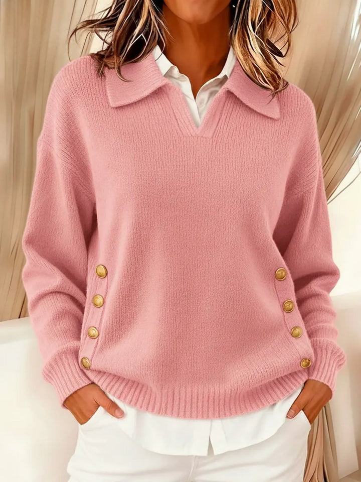 Vynette Pullover mit V-Ausschnitt in Rosa