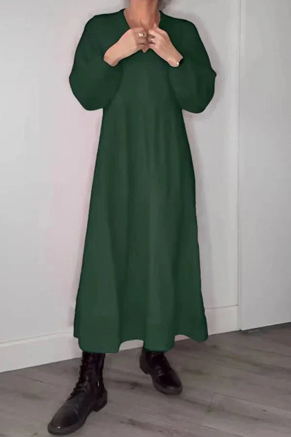 Leinenglück | Leinenkleid mit V-Ausschnitt