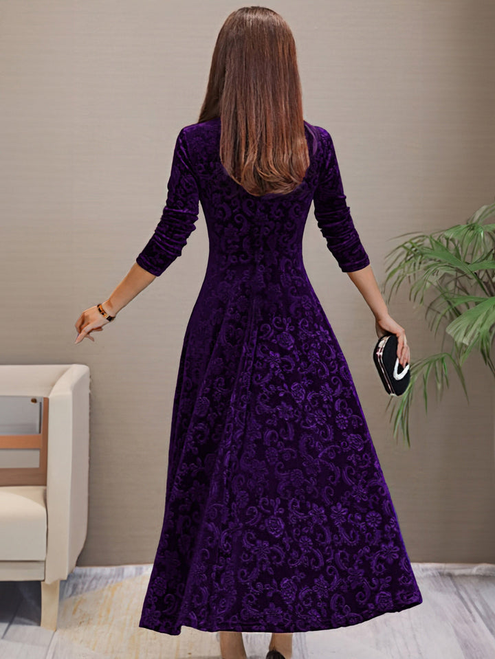 Annysamt | Elegantes Festkleid aus Samt mit V-Ausschnitt