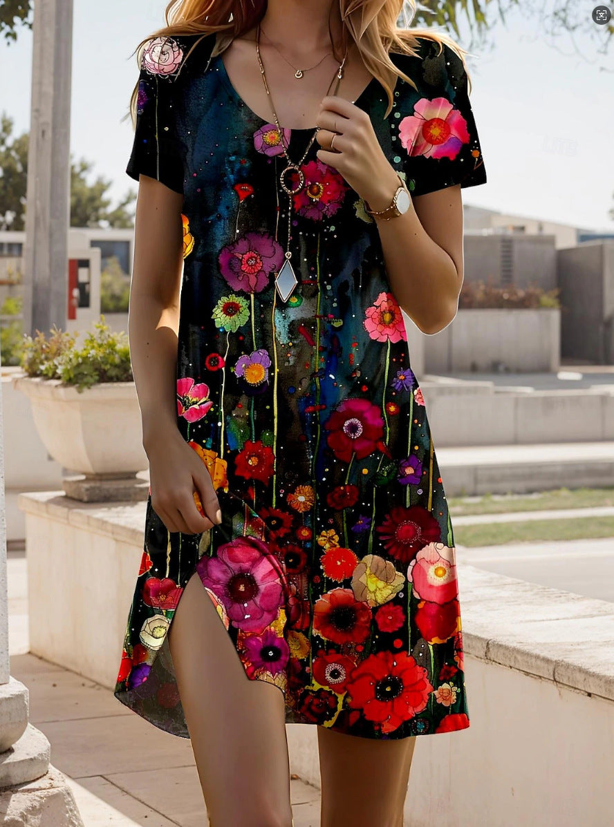 Islaprint | Kleid mit Indisch-inspiriertem Print und Rundhalsausschnitt