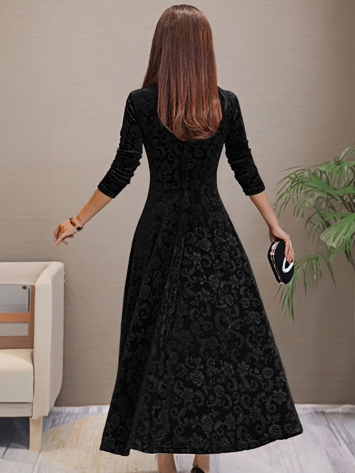Annysamt | Elegantes Festkleid aus Samt mit V-Ausschnitt