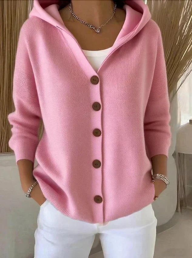 Darienne Cardigan mit Kapuze in Rosa