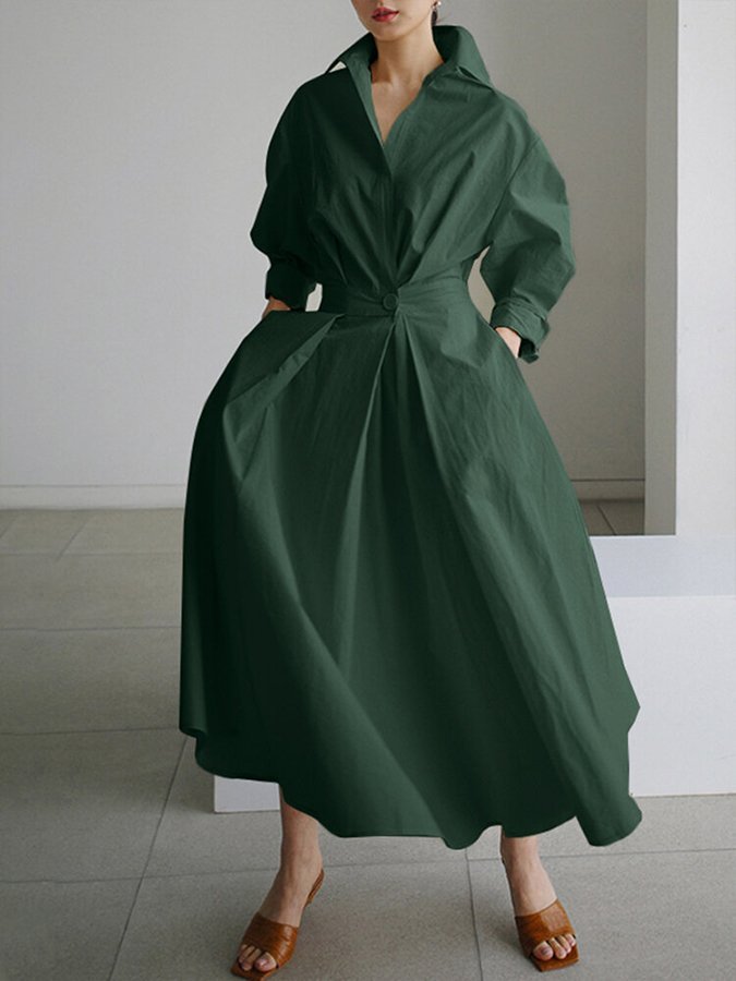 Schwingrock | Boho-Maxikleid mit Kragen