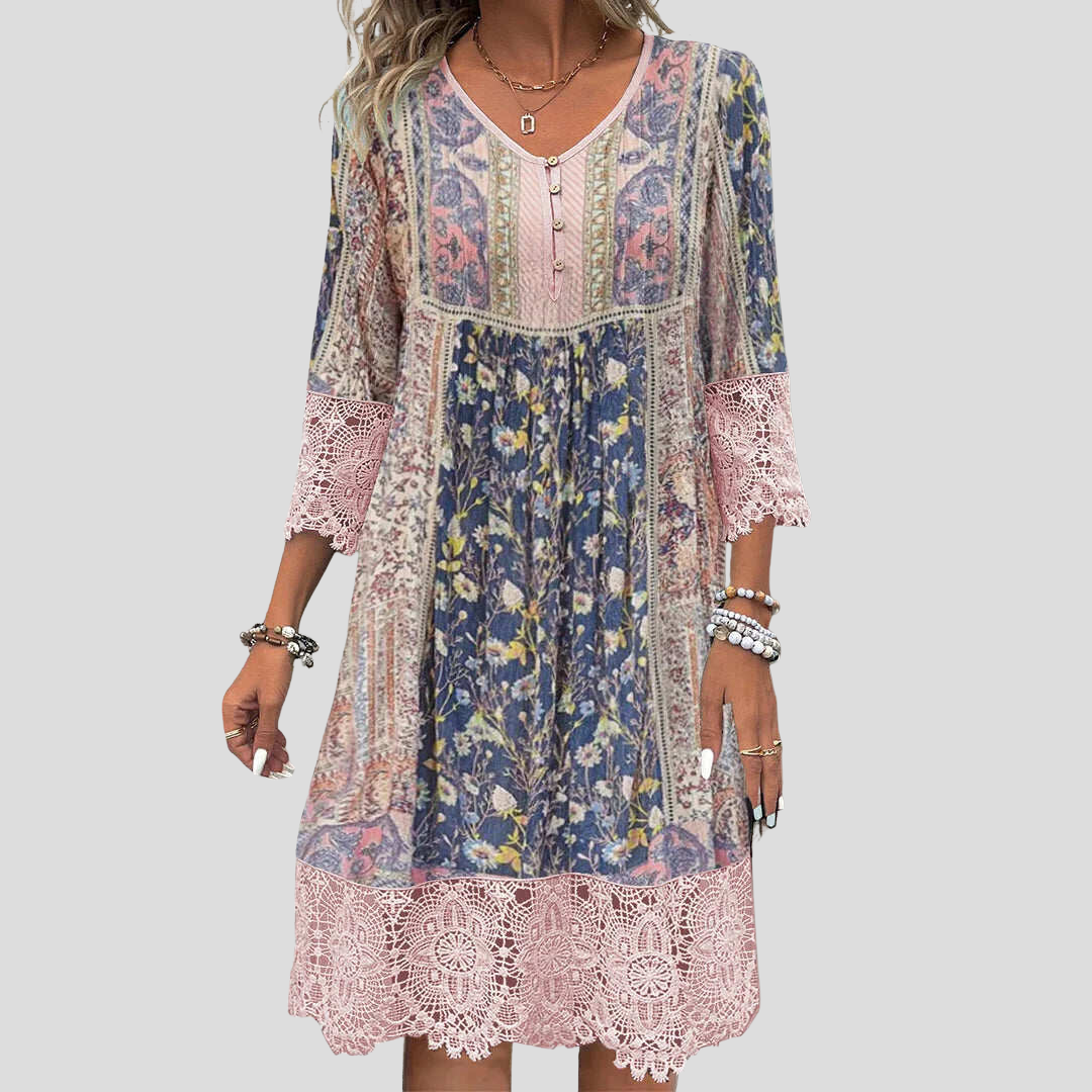 Orlaboho | Boho-Chic Gemustertes Kleid