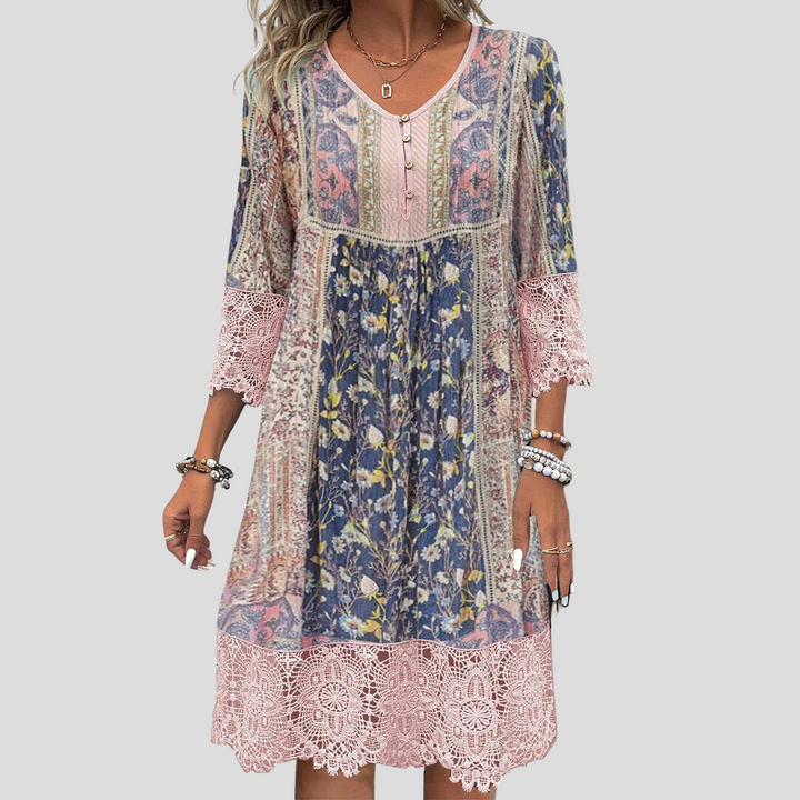 Orlaboho | Boho-Chic Gemustertes Kleid