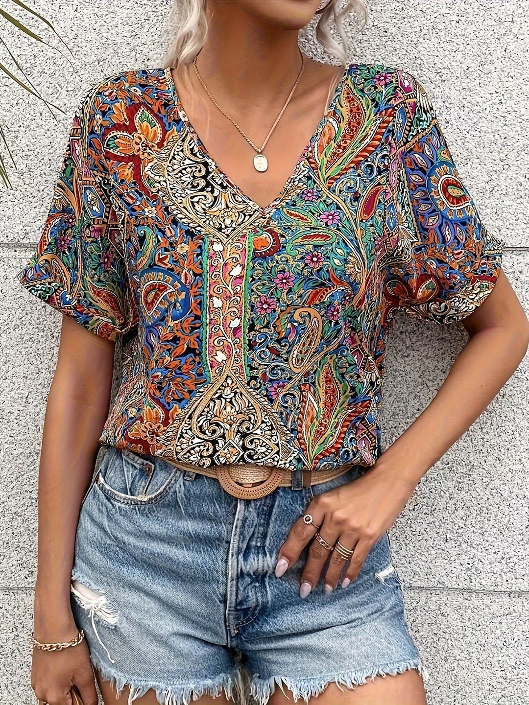 Mondschimmer | V-Ausschnitt Bluse
