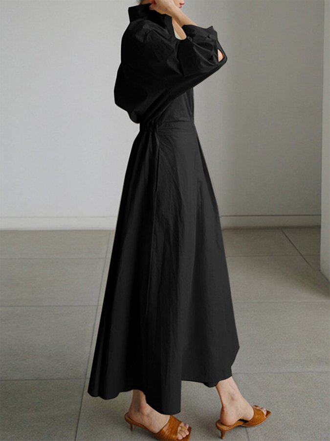 Schwingrock | Boho-Maxikleid mit Kragen