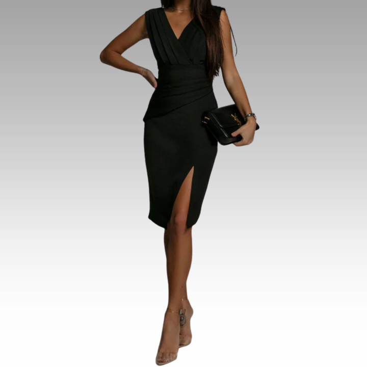 Regaliaelegant | Elegantes Figurbetontes Kleid mit V-Ausschnitt und Schlitz