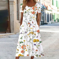 Florale Anmut | Boho-Kleid mit Bauch-Kaschier-Effekt