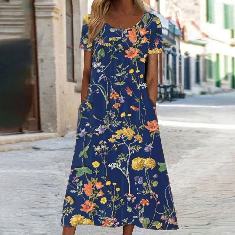 Florale Anmut | Boho-Kleid mit Bauch-Kaschier-Effekt