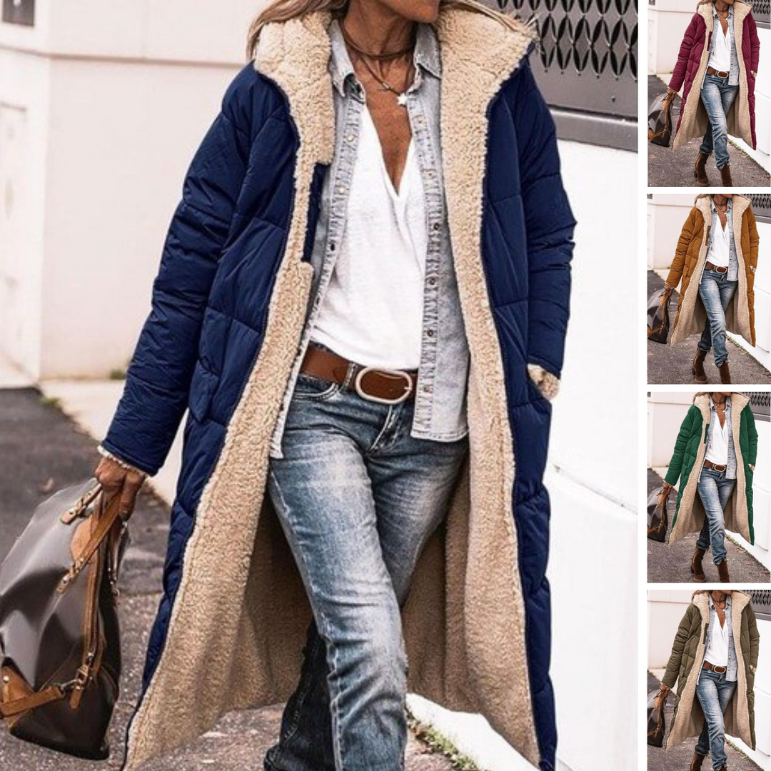 Wendewärme | Wendbare lange Steppjacke