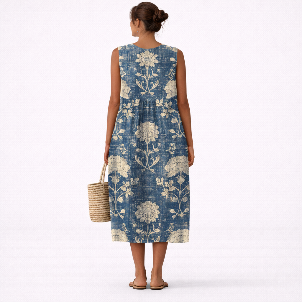 Alberte Maxikleid mit Blumenprint – Rückansicht