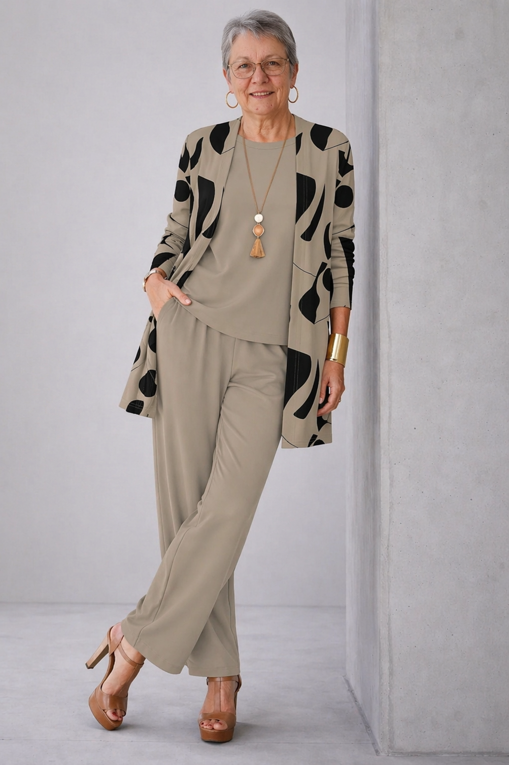 Dorothy dreiteiliges Set mit gemustertem Cardigan