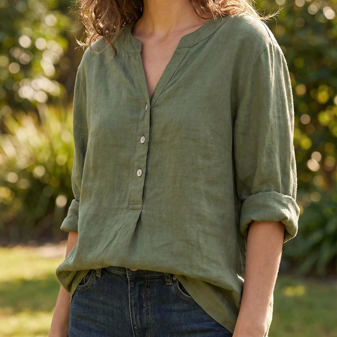 Velina | Minimalistische Knopfleisten-Bluse