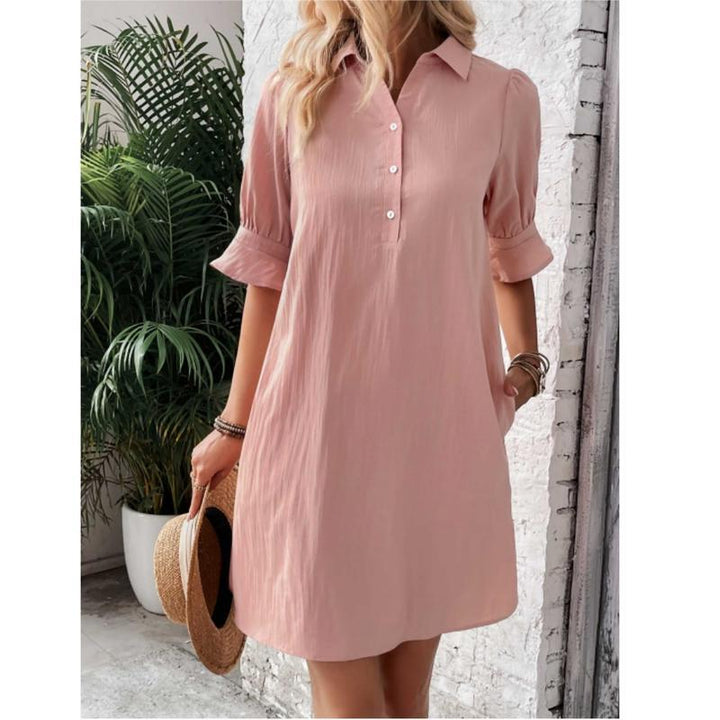 Rüschenchic | Elegantes Kleid mit Knopfleiste