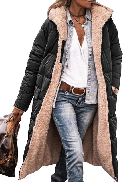 Wendewärme | Wendbare lange Steppjacke